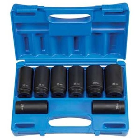 GREY PNEUMATIC Grey Pneumatic GY1708SN 8 Pieces 12 Point Metric Axle Nut Socket Set GY1708SN